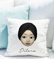 Emoji Kız Tesettürlü Stiker Yastığı Kişiye Özel
