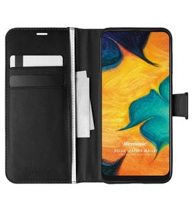 Microsonic Samsung Galaxy A30 Kılıf Delux Leather Wallet Siyah