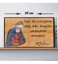 Mevlana Aynı Dili Konuşanlar Değil Baskılı Retro Tablo 523
