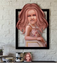 BK Gift Kişiye Özel Kız Çocuk İllüstrasyon Tasarımlı 3D Ahşap Tablo-3