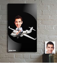 BK Gift Kişiye Özel Bay Kaptan Pilot Karikatür Ahşap Tablo - 1