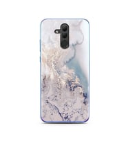 Lila Mermer Tasarımlı Süper Şeffaf Silikon Telefon Kılıfı Huawei Honor 20 Lite