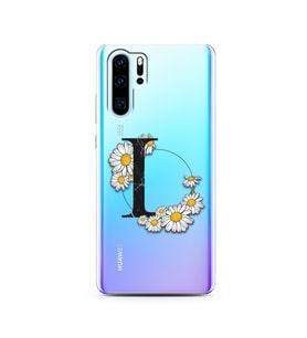 Papatya Harf Tasarım Süper Şeffaf Silikon Telefon Kılıfı Huawei P30 Pro  L-Harfi
