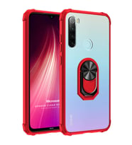 Microsonic Xiaomi Redmi Note 8 Kılıf Grande Clear Ring Holder Kırmızı
