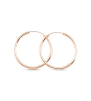 Rose Kaplama 20mm Sade Halka Gümüş Küpe (Gümüş-Beyaz)