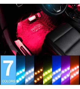 Araç İçi Atmosfer Taban Işık 4*9 Led Kumandalı Çok Renkli