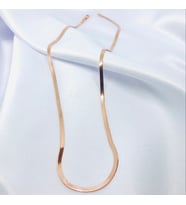 İtalyan Ezme Zincir Model Gümüş Kolye (Rose)