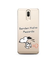 Snoopy Tasarımlı Süper Şeffaf Silikon Telefon Kılıfı Huawei Mate 10 Lite 