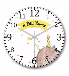 Le Petit Prince Küçük  Prens Duvar Saati Bombeli Gercek Cam
