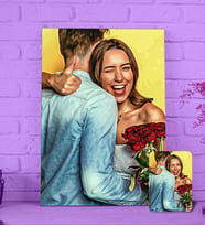 BK Gift Kişiye Özel Yağlıboya Tasarımlı Kanvas Tablo (70x100cm.), Sevgiliye Hediye, Arkadaşa Hediye, Doğum Günü Hediyesi, Ev Hediyesi