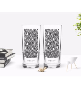 BK Gift Kişiye Özel Renkli Baskılı İsimli Tasarımlı İkili Rakı Bardağı Seti-126 (Beyaz)