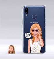 BK Gift Kişiye Özel Bayan Kolay Yetişmiyor Karikatürlü Samsung Galaxy A10s İnce Şeffaf Silikon Telefon Kapağı-4 (Beyaz)