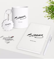 BK Gift Kişiye Özel Atatürk İmzalı Kupa Anahtarlık Beyaz Defter Kalem Hediye Seti-1 (Model 1)