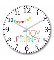 Find Joy in the Journey Duvar Saati Bombeli Gercek Cam