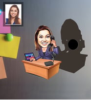 Kişiye Özel İş Kadını Karikatürlü Ahşap Magnet Bayan-9