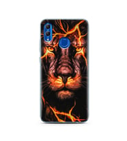 Aslan Neon Tasarım Süper Şeffaf Silikon Telefon Kılıfı Huawei Honor 10 Lite 