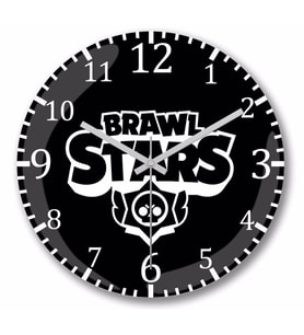 Brawl Stars Logo Duvar Saati Bombeli Gercek Cam