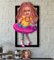 BK Gift Kişiye Özel Kız Çocuk Karikatürlü 3D Ahşap Tablo-11