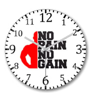 No Pain No Gain3 Duvar Saati Bombeli Gercek Cam
