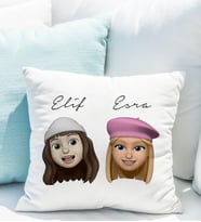 Emoji Kız Arkadaş Stiker Yastığı Kişiye Özel