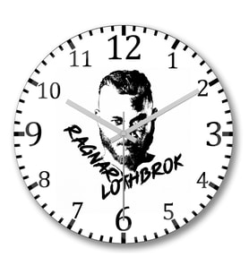 Ragnar Lothbrok  Duvar  Saati Bombeli Gercek Cam