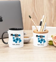 Makine Teknikeri Siyah Kupa Bardak Ve Kalemlik Hediye Seti
