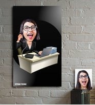 BK Gift Kişiye Özel Bayan CEO Karikatür Ahşap Tablo - 1