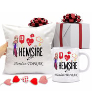 Hemşire Bardağı ve Yastığı Hediye Seti (Model 1)