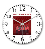 İkon  Welcome Duvar Saati Bombeli Gercek Cam