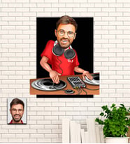 Kişiye Özel Dj Karikatür Ahşap Tablo
