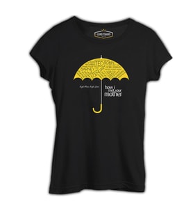 How I Met Your Mother - Umbrella Siyah Kadın Tshirt