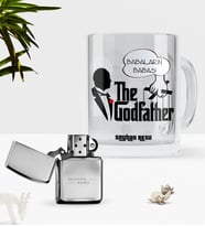 BK Gift Kişiye Özel Babaların Babası Cam Kupa Bardak Benzinli Metal Çakmak Seti-3 (Model 1)