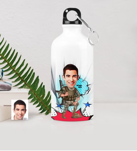 BK Gift Kişiye Özel Uzman Çavuş Karikatürlü Metal Suluk 500 Ml