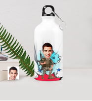 BK Gift Kişiye Özel Uzman Çavuş Karikatürlü Metal Suluk 500 Ml
