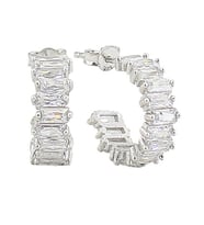 Söğütlü Silver baget taşlı tamtur küpe