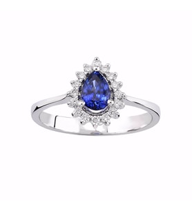 Pırlantalı Safir Yüzük