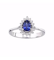 Pırlantalı Safir Yüzük