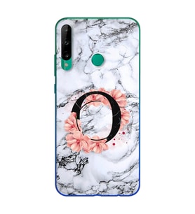 Mermer Çiçekli Harf Tasarım Süper Şeffaf Silikon Telefon Kılıfı Huawei P40 Lite 