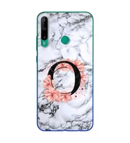 Mermer Çiçekli Harf Tasarım Süper Şeffaf Silikon Telefon Kılıfı Huawei P40 Lite 