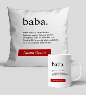 Fotoğraflı Baba Kupa Bardak ve Yastık Set