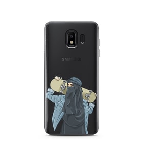 Kaykay Kız Tasarım Süper Şeffaf Silikon Telefon Kılıfı Samsung J4 (2018)
