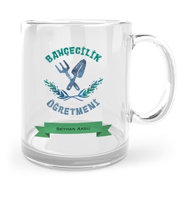BK Gift Kişiye Özel Bahçecilik Öğretmeni Cam Kupa Bardak  2