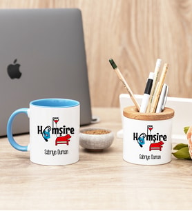 Hemşire Mavi Kupa Bardak Ve Kalemlik Hediye Seti
