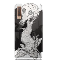 Kılıfland Samsung Galaxy A7 2018 Kılıf Silikon Resimli Kapak Gas Mask Retro Stok 442
