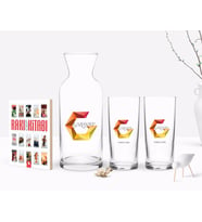 BK Gift Kişiye Özel Renkli Baskılı Gaziantep Tasarımlı Turistik İkili Rakı Bardağı Karaf ve Cep Kitabı Hediye Seti-1 (Model 1)