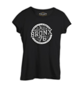 Motosiklet - Yarış 76 Siyah Kadın Tshirt