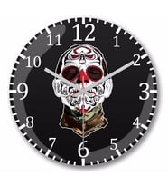 Day of the Dead Mummy  Duvar Saati Bombeli Gercek Cam