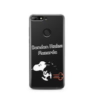 Snoopy Tasarımlı Süper Şeffaf Silikon Telefon Kılıfı Huawei Y7 2018