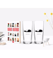 BK Gift Kişiye Özel Renkli Baskılı Bursa Tasarımlı Turistik İkili Rakı Bardağı ve Rakı Cep Kitabı Hediye Seti-3 (Model 1)