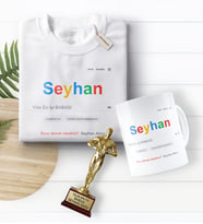 BK Gift Kişiye Özel Google Yılın En İyi Babası Tişört Kupa Oscar Ödülü Hediye Seti (Model 1)